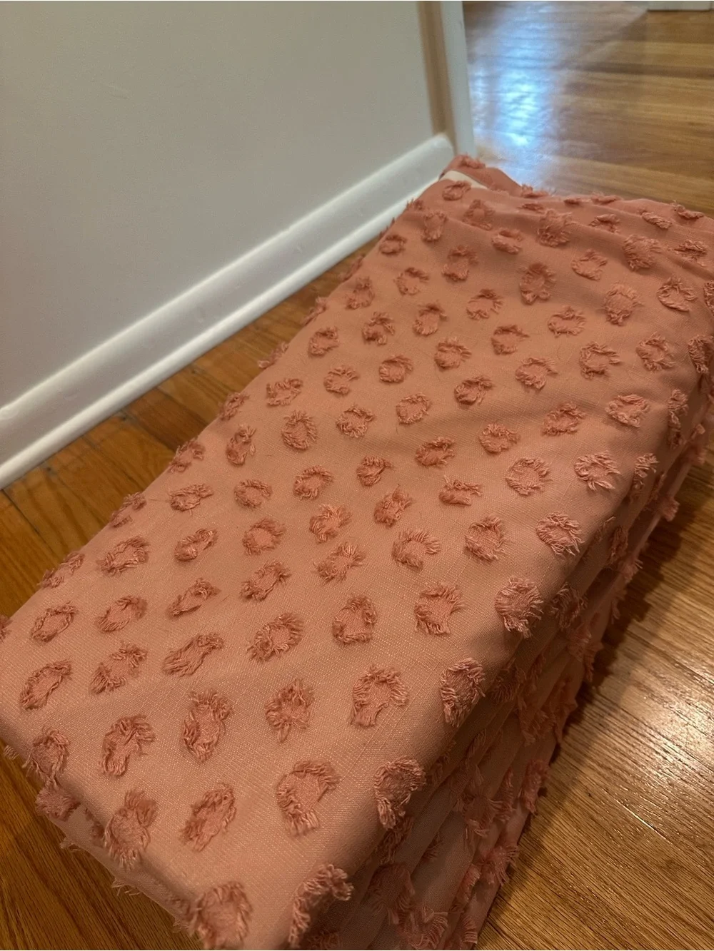 Pillowfort Rose Pink Blackout Clipped Dot Curtain Panels